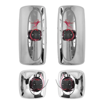 4 PCS Main Mirrors+Wide Angle Mirrors Heated Chrome For Freightliner M2 Columbia Foto 1 de 4