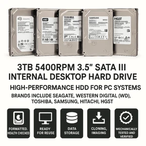 Seagate WD Samsung Hitachi Toshiba 3,5" SATA Desktop PC Disco rigido - 3 TB 5400... - Foto 1 di 3