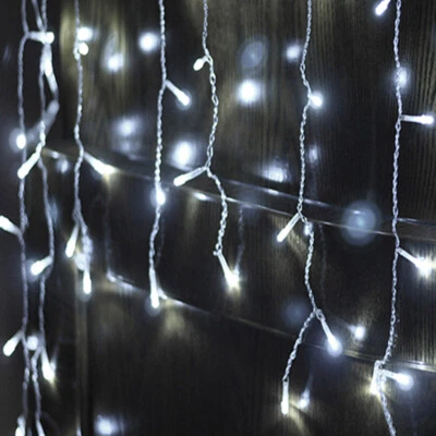 5M 16.5ft LED Curtain Icicle String Light 96LED Fiary Garland Christmas Decorati - Image 1 of 4