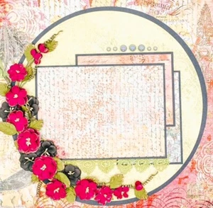 Handmade Hot Pink & Grey K & Co Colorful 12x12 Premade Scrapbook Page Layout - Picture 1 of 2