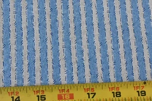 By 1/2 Yd, Vintage, Blue & Cream Striped Cotton/Springs/One-Heart One-Mind,P9768 - Picture 1 of 6