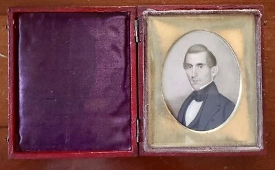 RETRATO MINIATURA AÑOS 1830 DE ALLEN WALKER DE GEORGIA E HIJO POSS. JOHN WOOD DODGE Foto 1 de 4