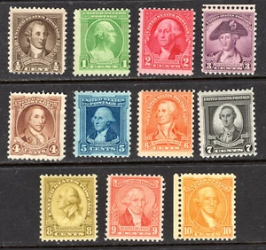 US 1932 Washington Bicentennial Stamp Set #704-715 MNH CV $33+ - Picture 1 of 2