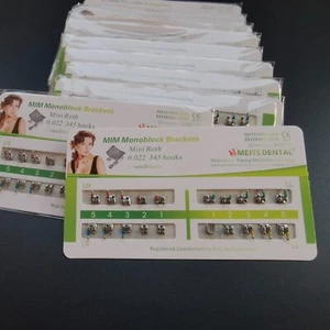 200 X dental orthodontic brackets Braces Metal Monoblock Mini Roth 022 Hooks 345 - Picture 1 of 6