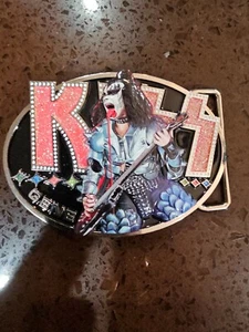KISS Gene Simmons THE DEMON Metal Full Color Belt Buckle #18/100 paul ace peter - Picture 1 of 4