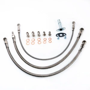 Fits Garrett GT30R B.B. Low Mount for RB20DET RB25DET Oil and Water Line Kit - Picture 1 of 4