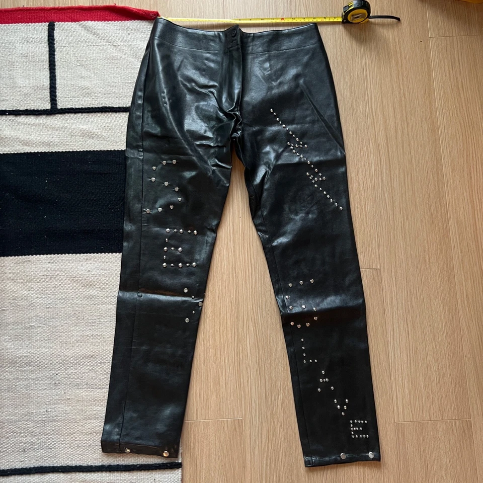 Vintage 1970's Men's Punk Studded Leather Pants- Size 30x30 - Image 1 of 4