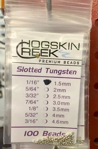 SLOTTED Tungsten Beads 100 Ct. Silver All Sizes 1/16 to 5/32 100 Count - Picture 1 of 6