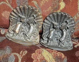 "Hierros de hierro fundido de colección Art Deco década de 1930 pareja oriental china asiática de besos 4,5""" - Imagen 1 de 5