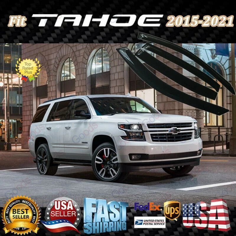 Para Chevy Tahoe GMC Yukon 2015-2021 Visera de ventana Protectores para sol/lluvia Deflector de humo Foto 1 de 4