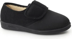 Comfylux STELLA Ladies Stretchy Flexible Soft Comfort EEEE Wide Slippers Black