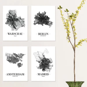 JUNIWORDS Poster "Stadt nach Wahl" City Städte Skyline 60 x 90 cm Weiß Design A - Bild 1 von 190