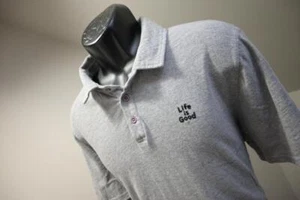 Life is Good Classic Polo Shirt Cotton Gray Short Sleeve Mens Size Large - Picture 1 of 8