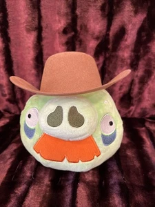 RARE~Angry Birds Plush 2011 Accessorized Cowboy Foreman PIG | 6" Limited Edition - Picture 1 of 15