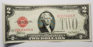 Nicer very crisp 1928 D Red Seal $2.00 note w/serial# D26154404A - Picture 1 of 2