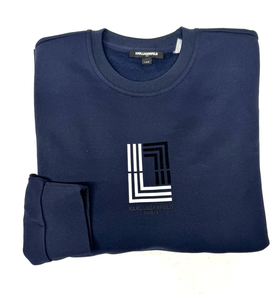 KARL LAGERFELD Paris SUDADERA HOMBRE AZUL MARINO GRANDE NUEVA Foto 1 de 1