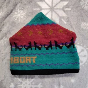 Vtg Darn Fine USA Made Ski Snow Hat Cap Beanie Wool Handmade - Picture 1 of 7