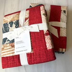 Pottery Barn Emerson Reversible Euro Shams Set Of 2 New 26 X 26 - Picture 1 of 6