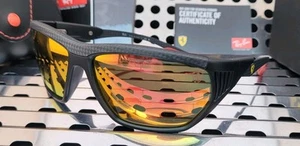 New Ray Ban RB8359M FERRARI Sunglasses Black Carbon Fiber w/Brown Orange Mirror - Picture 1 of 16