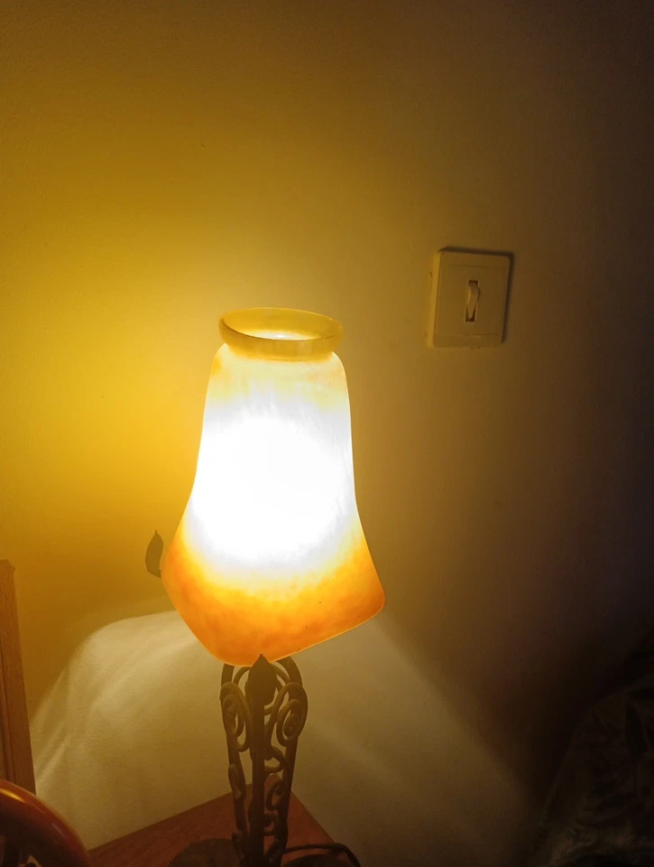 Tulipe pâte de verre signée Muller Frères Lunéville N1 - Photo 1/4