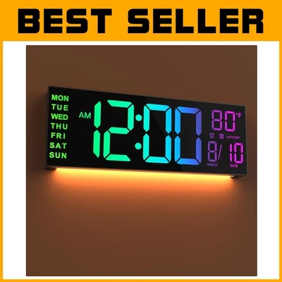 Stylish 16" Digital Wall Mount Clock with Countdown Timer & Temperature Display - Image 1 of 4