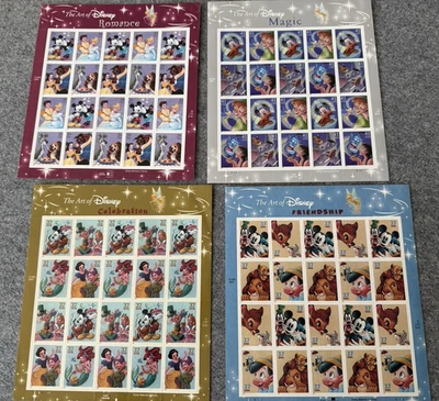ART OF DISNEY Collectible USPS Stamp Series,  4  Stamp Sheets, shipping included - Image 1 of 4
