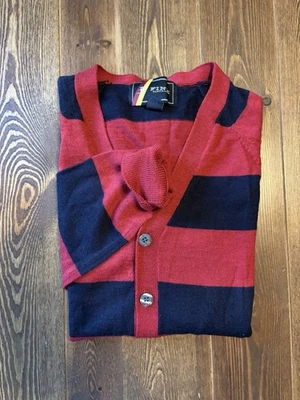 Fink Urban Outfitters Striped Cardigan Size Small Red Blue Early 00s Grunge - Image 1 of 4