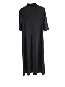 Vince Elbow Sleeve Maxi Dress Black Women's Turtleneck Knit Size 1X - Picture 1 of 9