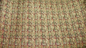 Gold Russet Abstract Print Chenille Upholstery Fabric 1 Yard F766 - Picture 1 of 1