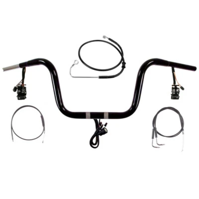 Kit de suspensión de mono precableado 1 1/4" negro 10" Harley Softail Fatboy 2011-2015 Foto 1 de 2