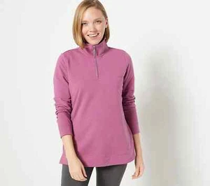 Denim & Co Active French Terry Half Zip Top A469758 - Picture 1 of 10