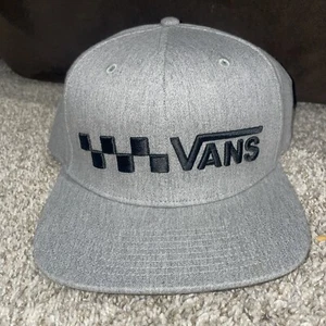 Neu Vans Snapback Mütze Herren Einheitsgröße klassisch Trecker gesticktes Logo grau schwarz - Bild 1 von 5