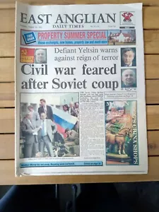 East Anglian Daily Times Russian Coup Edition August 20 1991 - Picture 1 of 4