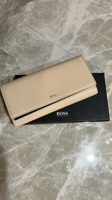 Hugo Boss Damas Cartera Porta Dinero Crema, 100% Piel de Vaca, Nuevo Foto 1 de 4