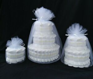 Diaper Cakes Fanned, Assembled For You, You Decorate, Size 1 Disp Diapers
