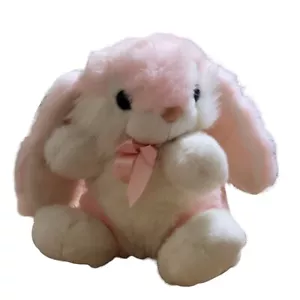 Lemonwood Asia Pink Bunny Rabbit 11" felpa blanca orejas largas sentado sin etiqueta - Imagen 1 de 7