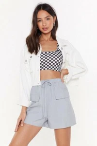 Nasty Gal NWT Grey IT'S NOT POCKET SCIENCE High Waisted Shorts, Size 10 - Picture 1 of 8