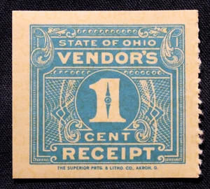 US Briefmarken Umsatz Staat Ohio 1c Verkäufer Quittung Steuerstempel GRL20 - Bild 1 von 1