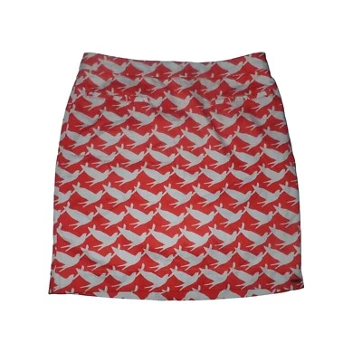 Falda para mujer Hatley estampado de pájaros talla 8 naranja y blanco algodón lápiz golondrina Foto 1 de 4
