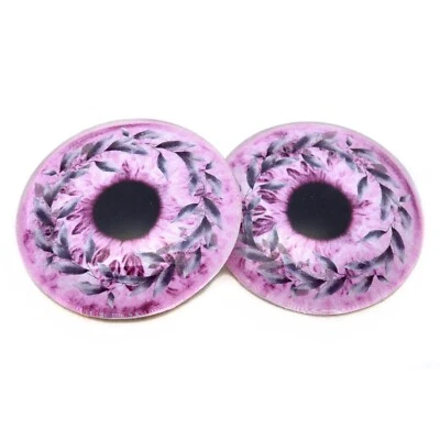 Par Rosa Otoño Corona Ojos de Vidrio Joyería Muñecas Taxidermia Espalda Plana Cabujones Foto 1 de 4