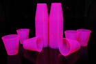 DirectGlow 2oz 100 Count Neon Pink Blacklight Plastic Shot Glasses Glow Party