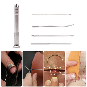 Juego de punzón de costura de cuero kit de reparación de zapatos reemplazables herramienta de aguja de costura perforada - Imagen 1 de 13