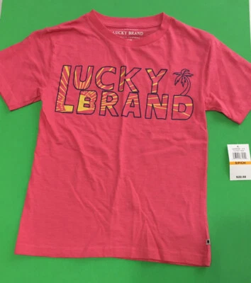 Lucky Brand Girls Claret Red Short Sleeve Crew Neck T-Shirt Small - Image 1 of 4
