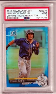 FERNANDO TATIS -- 2017 BOWMAN DRAFT CHROME -- BLUE REFRACTOR -- PSA MINT 9 - Picture 1 of 1