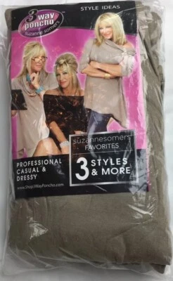 Poncho para mujer Suzanne Somers 3 formas talla XL-3X como se ve en la televisión informal o elegante Foto 1 de 4