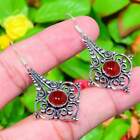 Red Carnelian Gemstone Handmade 925 Sterling Silver Jewelry Earring 1.97" S734