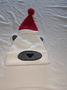Aerie Kids Santa Bear Knit Hat Red/white Size O/S - Picture 1 of 3