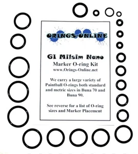 GI Milsim Nano Paintball Marker O-ring Oring Kit x 2 rebuilds / kits - Picture 1 of 1