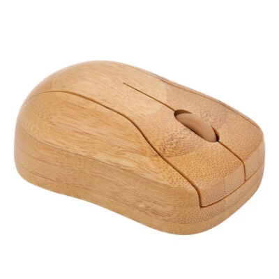 2.4G Wireless Optical Bamboo Mouse 3 Adjustable DPI Computer Mouse with USB N6J6 - Image 1 of 4