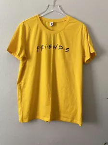 FRIENDS TV Show Women's T Shirt Yellow Graphic Tee Short Sleeve Junior XXL NWT - Picture 1 of 6